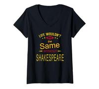 Mujer Vida angustiada Igual sin Eslogan humorístico de Shakespeare Camiseta Cuello V