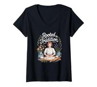 Mujer Vida Sencilla Rooted In Tradition Estilo Cottagecore Camiseta Cuello V
