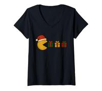 Mujer Videojugador navideño para Nietos, Videojuegos, Adolescentes, niños, Hombres Camiseta Cuello V