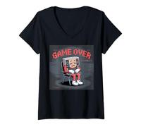 Mujer Videojugadores Retro Videojuegos Vintage Videojuegos Viejo Gamer Camiseta Cuello V