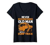 Mujer Viejo Hombre con Divertido Conductor de camión volquete camioneta Abuelo Hombre Camiseta Cuello V