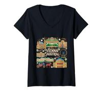 Mujer Viena, Austria, Viaje, Recuerdo, Ciudad, Monumento, Regalo turístico Camiseta Cuello V