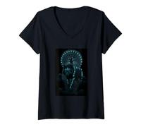 Mujer Viking Odin Hugin & Munin Vegvisir - Regalos Vikingos Camiseta Cuello V