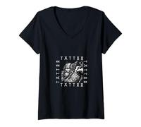 Mujer Viking Tattoo Valhalla Berserker Vikingo Odín Thor Regalo Camiseta Cuello V