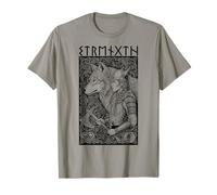 Mujer Vikinga Fuerza Lobo Espíritu Femenino Mitología nórdica Camiseta