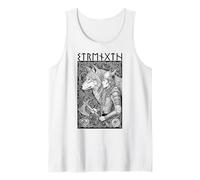 Mujer Vikinga Fuerza Lobo Espíritu Femenino Mitología nórdica Camiseta sin Mangas