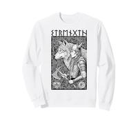 Mujer Vikinga Fuerza Lobo Espíritu Femenino Mitología nórdica Sudadera