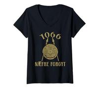 Mujer Vikingos Inglaterra Historia Naefre Forgyt 1066 Nunca Camiseta Cuello V