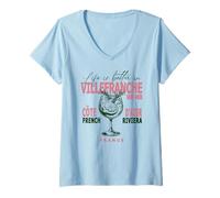 Mujer Villefranche-sur-Mer La vida es mejor en la Riviera Francesa Francia Camiseta Cuello V