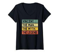 Mujer Vincent The Man The Myth The Legend - Cita Personalizada Divertida Camiseta Cuello V