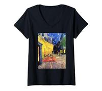 Mujer Vincent Van Gogh Cafe Terrace at Night Camiseta Cuello V