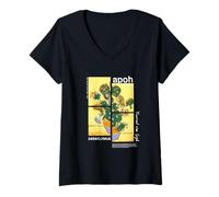 Mujer Vincent Van Gogh PAPL14718 - Rompecabezas de Girasoles Florales Camiseta Cuello V