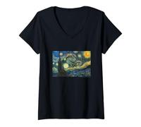 Mujer Vincent Van Gogh The Starry Night Camiseta Cuello V