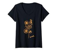 Mujer Vincent Van Gogh Yellow Summer Sunflowers Camiseta Cuello V