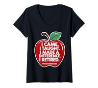 Mujer Vine Tought hizo una diferencia Jubilación de maestros jubilados Camiseta Cuello V
