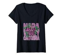 Mujer Viñedo de Napa Valley California UVA Vintage Travel Camiseta Cuello V