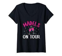 Mujer Vino espumoso Prosecco Fiesta Beber Chicas On Tour Camiseta Cuello V