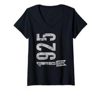 Mujer Vintage 1925 Edición Limitada Born In 1925 101st B-Day Retro Camiseta Cuello V