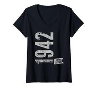 Mujer Vintage 1942 Edición Limitada Born In 1942 84th B-Day Retro Camiseta Cuello V