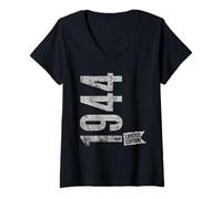 Mujer Vintage 1944 Edición Limitada Born In 1944 82nd B-Day Retro Camiseta Cuello V