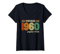Mujer Vintage 1960 Original Parts Birthday 1960 Men Women Vintage Camiseta Cuello V