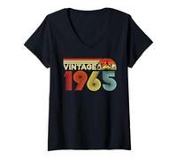 Mujer Vintage 1965 Classic Year 1965 Birth of Birthday Vintage Camiseta Cuello V