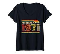 Mujer Vintage 1971 Classic 1971 Vintage Year Men Women Birthday Camiseta Cuello V