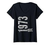 Mujer Vintage 1973 Edición Limitada Born In 1973 53rd B-Day Retro Camiseta Cuello V