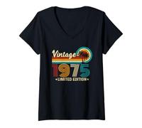 Mujer Vintage 1975 50th Birthday Gifts 50 Years Old Camiseta Cuello V