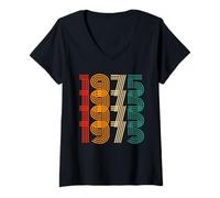 Mujer Vintage 1975 Birthday Year 1975 Classic Men Women Vintage Camiseta Cuello V