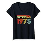 Mujer Vintage 1975 Classic Year 1975 Birth of Birthday Vintage Camiseta Cuello V