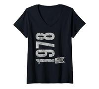 Mujer Vintage 1978 Edición Limitada Born In 1978 48th B-Day Retro Camiseta Cuello V