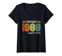 Mujer Vintage 1988 Original Parts Birthday 1988 Men Women Vintage Camiseta Cuello V