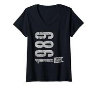 Mujer Vintage 1989 Edición Limitada Born In 1989 37th B-Day Retro Camiseta Cuello V