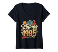 Mujer Vintage 1995 Clásico Retro Nostalgia Años 90 Camiseta Cuello V