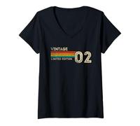 Mujer Vintage 2002 Limited Edition Birthday 2002 Men Women Vintage Camiseta Cuello V