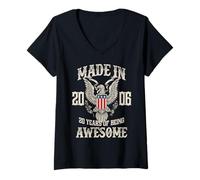 Mujer Vintage 2006 20th Birthday 20 Years of Being Awesome Camiseta Cuello V