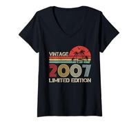 Mujer Vintage 2007 Limited Edition Retro Year Vintage Birthday Camiseta Cuello V