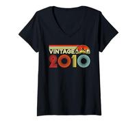 Mujer Vintage 2010 Classic Year 2010 Birth of Birthday Vintage Camiseta Cuello V