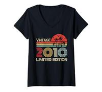 Mujer Vintage 2010 Limited Edition Retro Year Vintage Birthday Camiseta Cuello V
