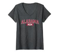 Mujer Vintage Alabama Mom Varsity Style Print State Pride Women's Camiseta Cuello V