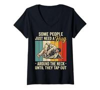 Mujer Vintage Algunas Personas Solo Necesitan un Abrazo BJJ Jiu Camiseta Cuello V