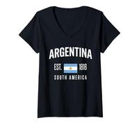 Mujer Vintage Argentina EST 1816 América del Sur Camiseta Cuello V