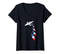 Mujer Vintage Bomb Pops Ice Cream Día del Recuerdo de la Bandera Americana Camiseta Cuello V