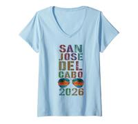 Mujer Vintage Brasil 2026 Vacaciones Surfing Viaje Chicas Camiseta Cuello V