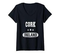 Mujer Vintage Cork, Irlanda Camiseta Cuello V