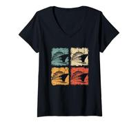 Mujer Vintage Cruise Time Vacaciones de Verano para Mujeres y Hombres Familia Camiseta Cuello V