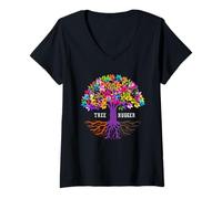 Mujer Vintage Environmental Nature Lover Tree Hugger Camiseta Cuello V