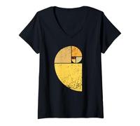 Mujer Vintage Fibonacci Espiral Ciencia proporción áurea matemáticas Frescas Camiseta Cuello V