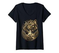 Mujer Vintage French Bulldog Cosmic Night Sky Dog Lover Camiseta Cuello V